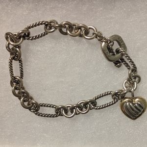 Authentic David Yurman Chain Heart Charm Bracelet